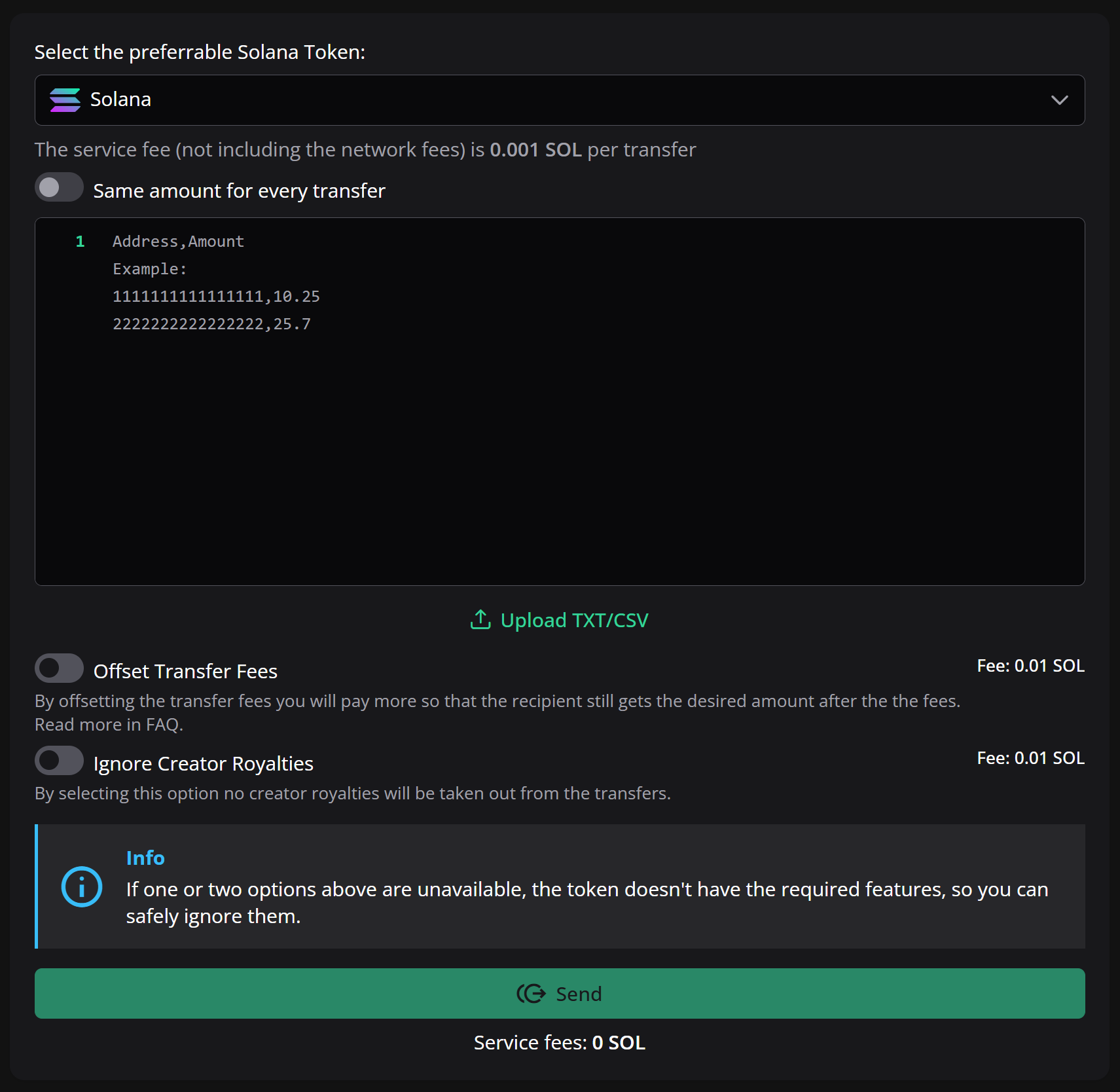 Multisender preview
